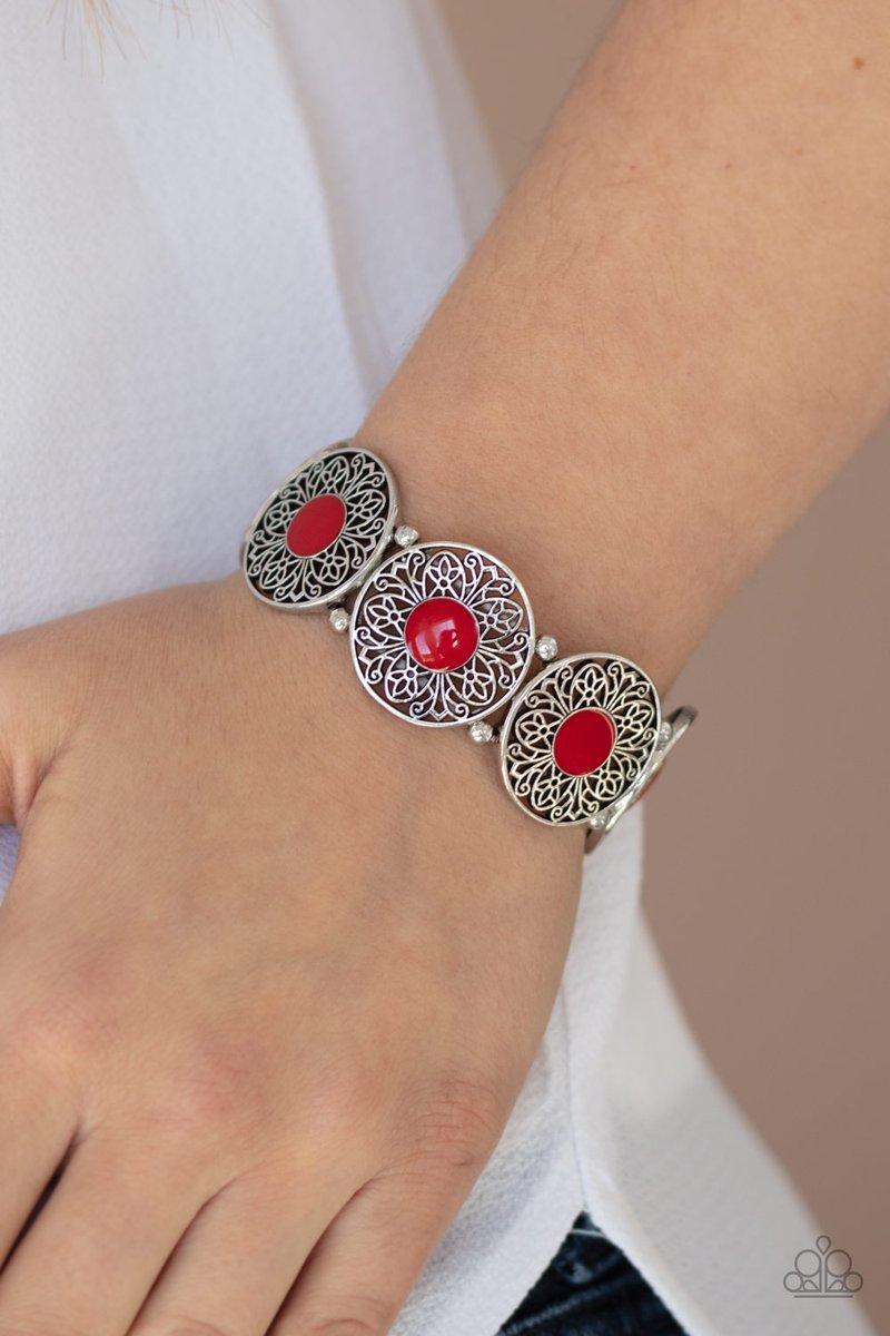 Painted Garden Paparazzi Bracelet  - Red