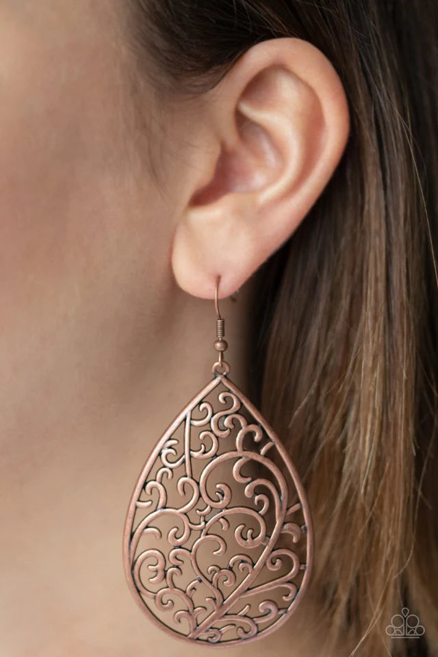 Paparazzi ♥ Grapevine Grandeur - Copper ♥ Earrings