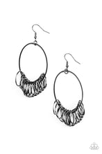 Load image into Gallery viewer, Halo Effect Paparazzi Earring - Black - Gunmetal
