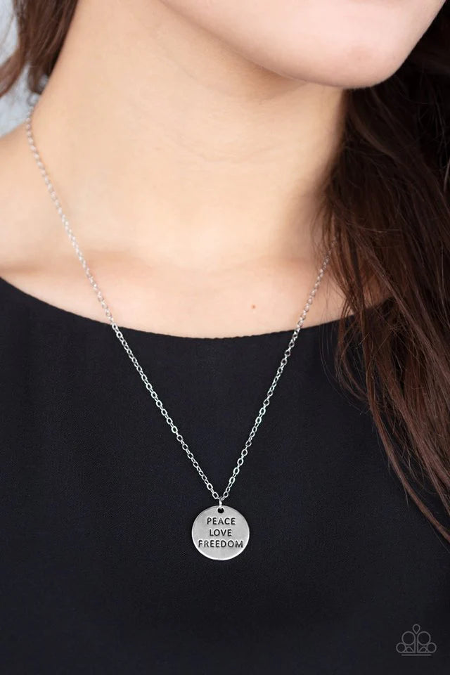 Paparazzi ♥ Freedom Isn't Free - Silver ♥ Necklace