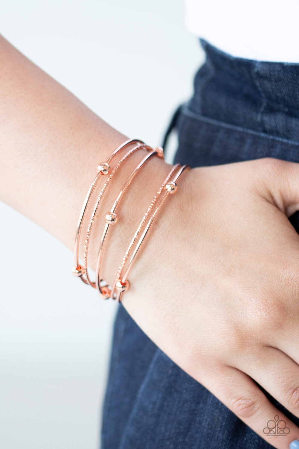 Stellar Orbit Paparazzi Bangle Bracelet - Copper