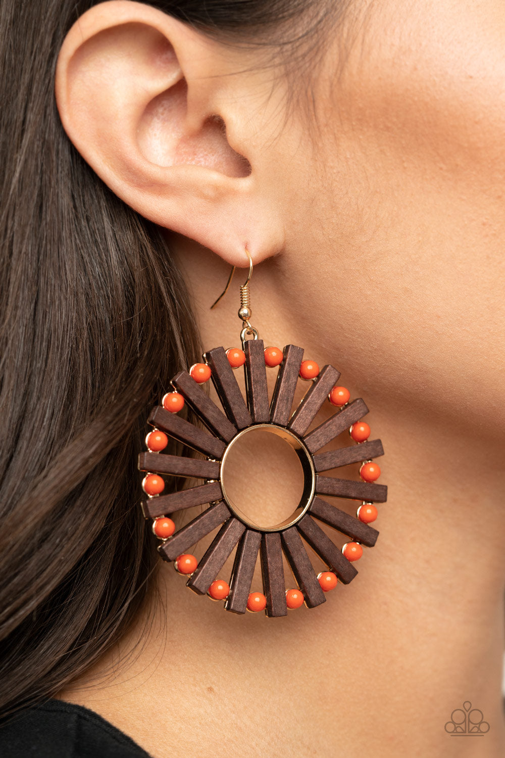 Solar Flare Paparazzi Earring - Orange