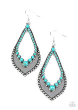 Load image into Gallery viewer, Paparazzi ♥ Essential Minerals - Blue - Turquoise  Cracked Stone ♥ Earrings
