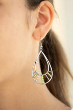 Load image into Gallery viewer, Paparazzi ♥ Line Crossing Sparkle - Green ♥ Earrings
