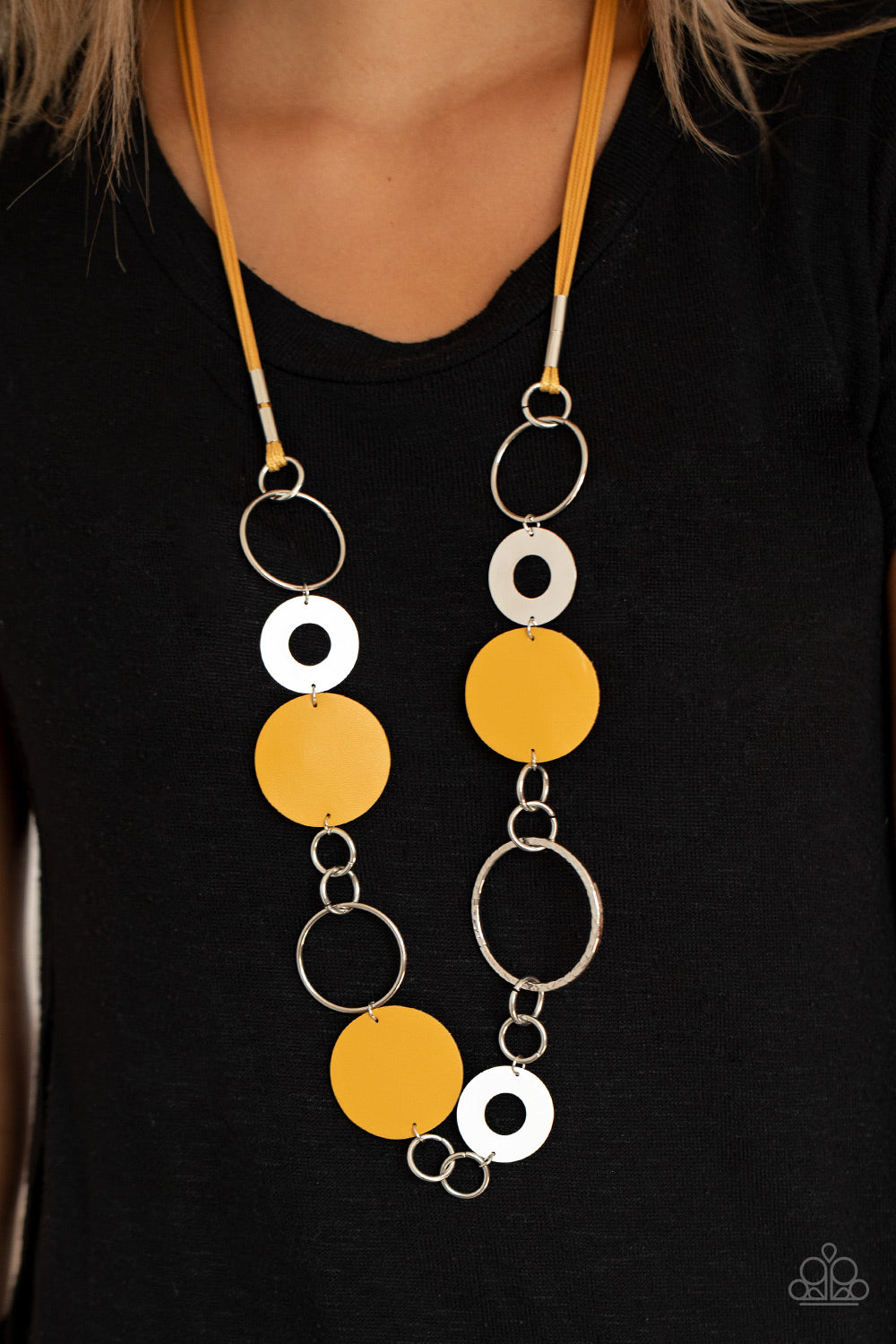 Sooner or LEATHER Paparazzi Necklace - Yellow