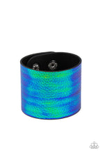 Load image into Gallery viewer, Cosmo Cruise Paparazzi Leather Bracelet - Blue - Iridescent
