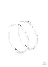 Load image into Gallery viewer, Paparazzi ♥ Asymmetrical Attitude - Silver ♥ Hoop Earrings
