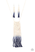 Load image into Gallery viewer, Surfin The Net Paparazzi Macramé  Necklace - Blue
