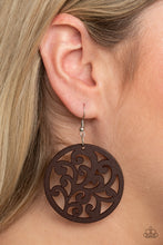 Load image into Gallery viewer, Fresh Off The Vine Paparazzi Wood Earring - Brown
