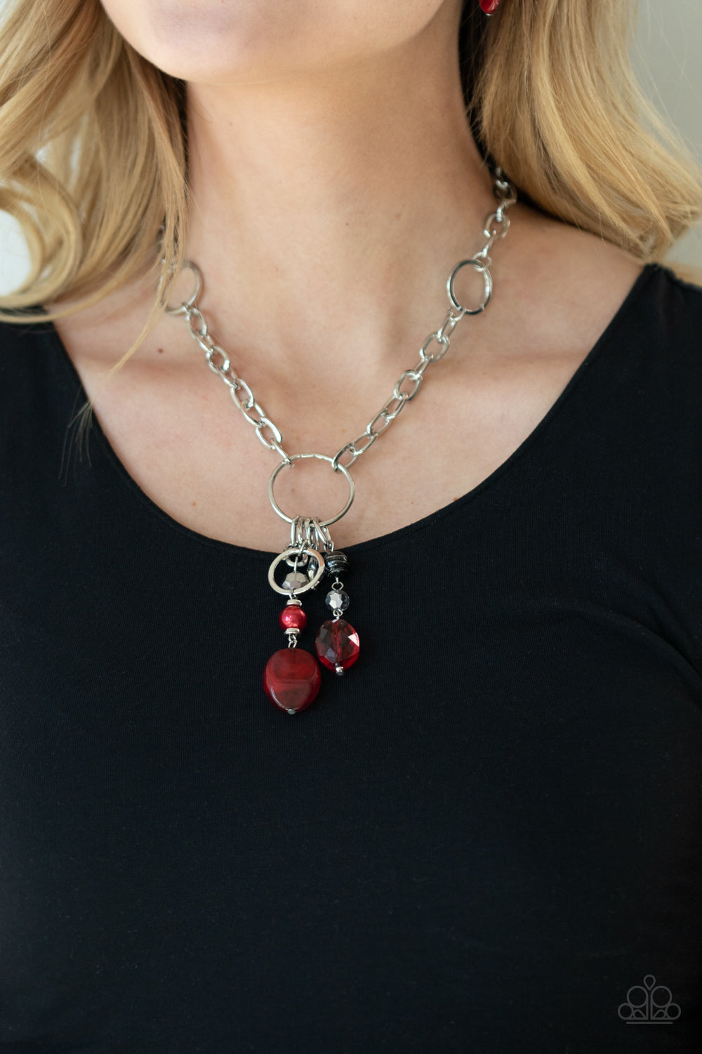 Lay Down Your CHARMS Paparazzi Necklace - Red