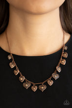 Load image into Gallery viewer, Lovely Lockets -Paparazzi Heart Necklace - Copper
