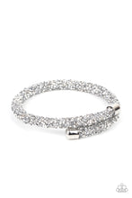 Load image into Gallery viewer, Roll Out The Glitz Paparazzi Coil Bracelet - Silver - August 2021 Life Of The Party Exclusive
