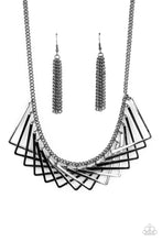 Load image into Gallery viewer, Metro Mirage Paparazzi Necklace - Black - Gunmetal
