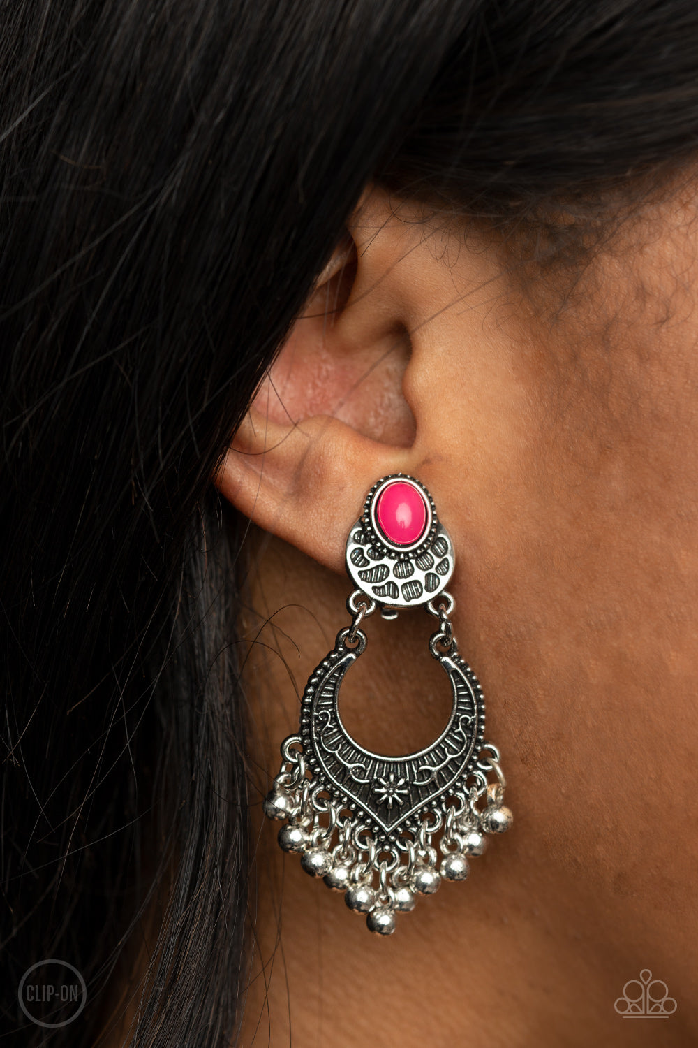 Summery Gardens Paparazzi Clip On Earring - Pink