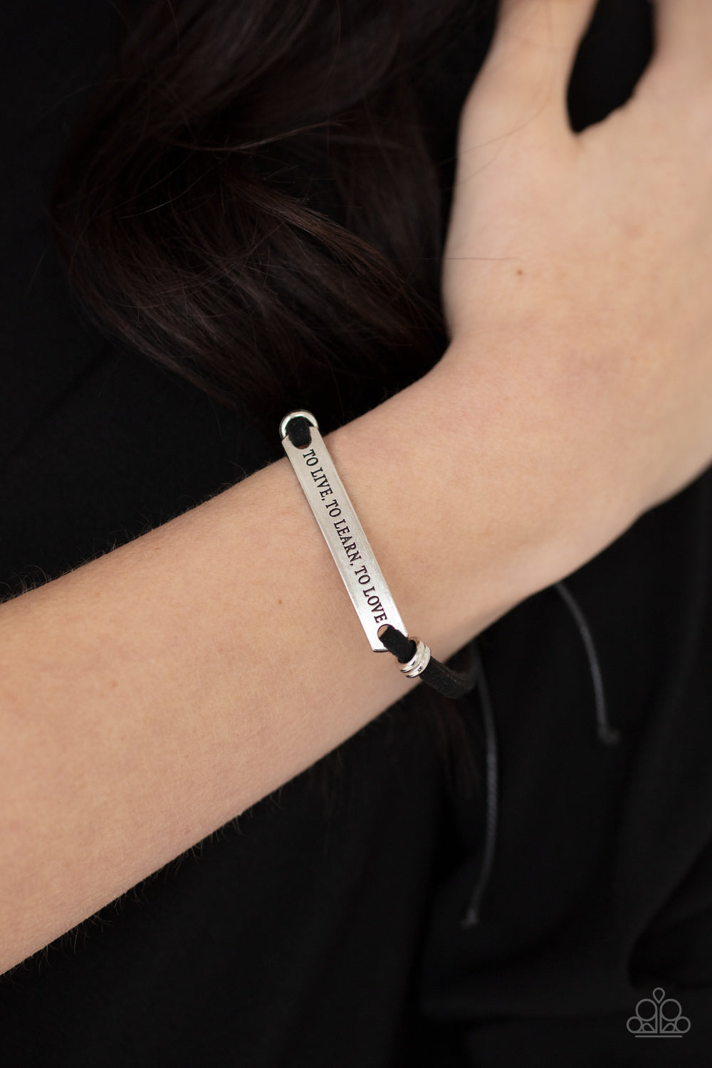 To Live, To Learn, To Love Paparazzi Inspirational Bracelet  - Black