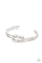 Load image into Gallery viewer, Nautical Grunge Paparazzi Cuff Bracelet  - Silver
