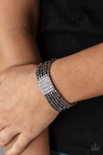 Load image into Gallery viewer, Star-Studded Showcase Paparazzi Bracelet - Black - Gunmetal
