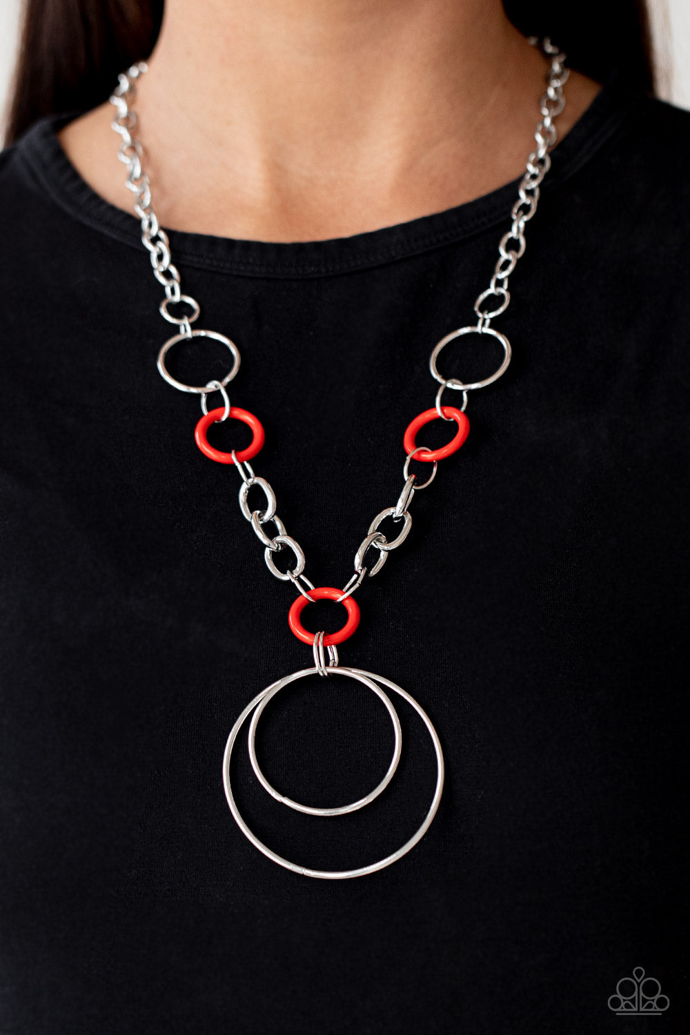 HOOP du Jour Paparazzi Necklace - Red