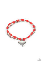 Load image into Gallery viewer, Candy Gram Paparazzi Heart Bracelet  - Red
