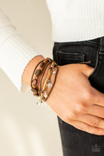 Load image into Gallery viewer, Run The Rapids Paparazzi Leather Urban Pull Cord Bracelet - Brown
