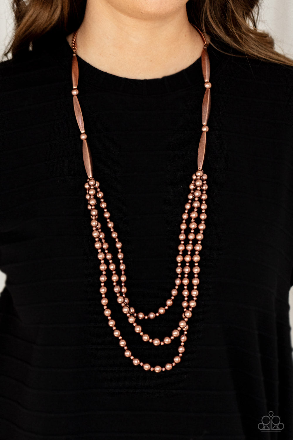 Beaded Beacon Paparazzi Necklace - Copper
