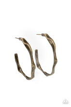 Load image into Gallery viewer, Coveted Curves Paparazzi Hoop Earring - Brass
