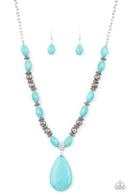 Load image into Gallery viewer, Blazing Saddles Paparazzi Necklace - Blue - Turquoise Cracked Stone
