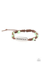 Load image into Gallery viewer, Roaming For Days Paparazzi Urban Inspirational Pull Cord Bracelet  - Green - Moonstone
