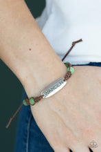 Load image into Gallery viewer, Roaming For Days Paparazzi Urban Inspirational Pull Cord Bracelet  - Green - Moonstone
