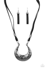 Load image into Gallery viewer, Majorly Moonstruck Paparazzi Leather Necklace - Black - Gunmetal
