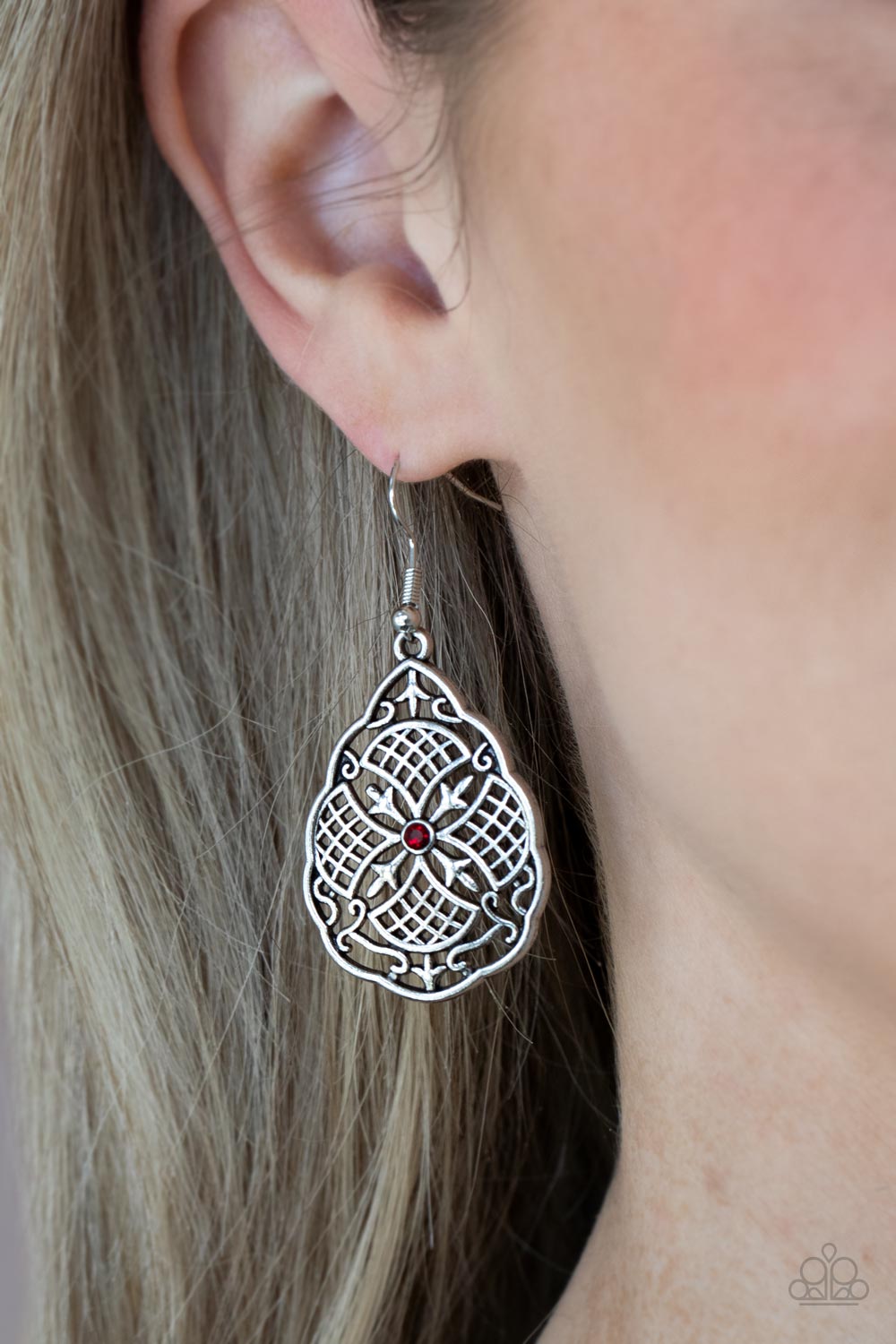 Paradise Picnic Paparazzi Earring - Red