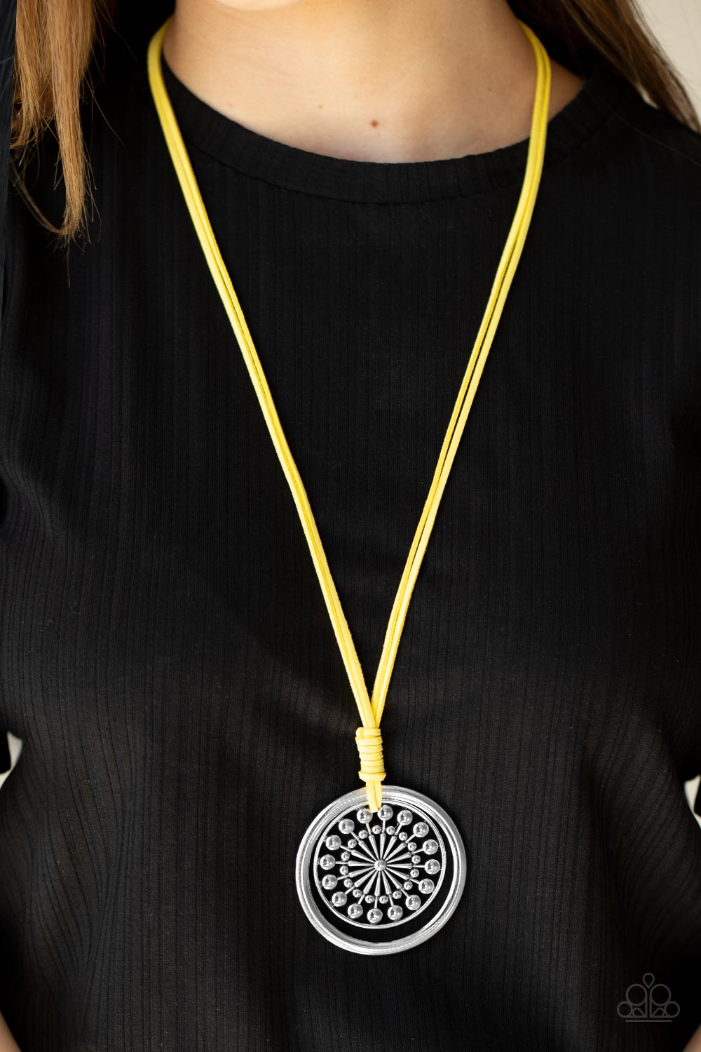 One MANDALA Show Paparazzi Suede Necklace - Yellow