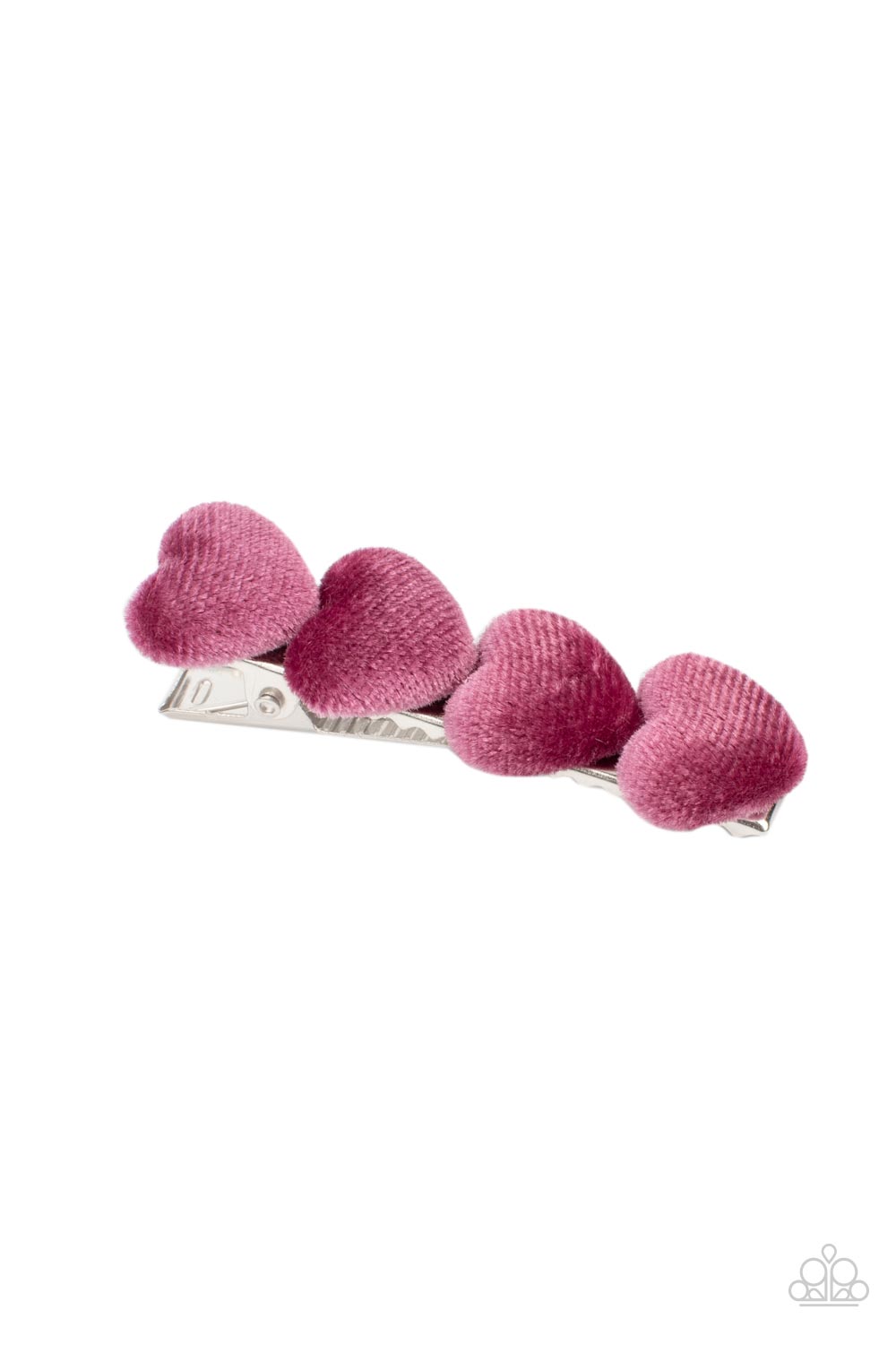 Velvet Valentine Paparazzi Heart Hair Clip - Pink