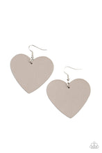 Load image into Gallery viewer, Country Crush Paparazzi Leather Heart Earring - Silver
