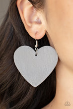 Load image into Gallery viewer, Country Crush Paparazzi Leather Heart Earring - Silver
