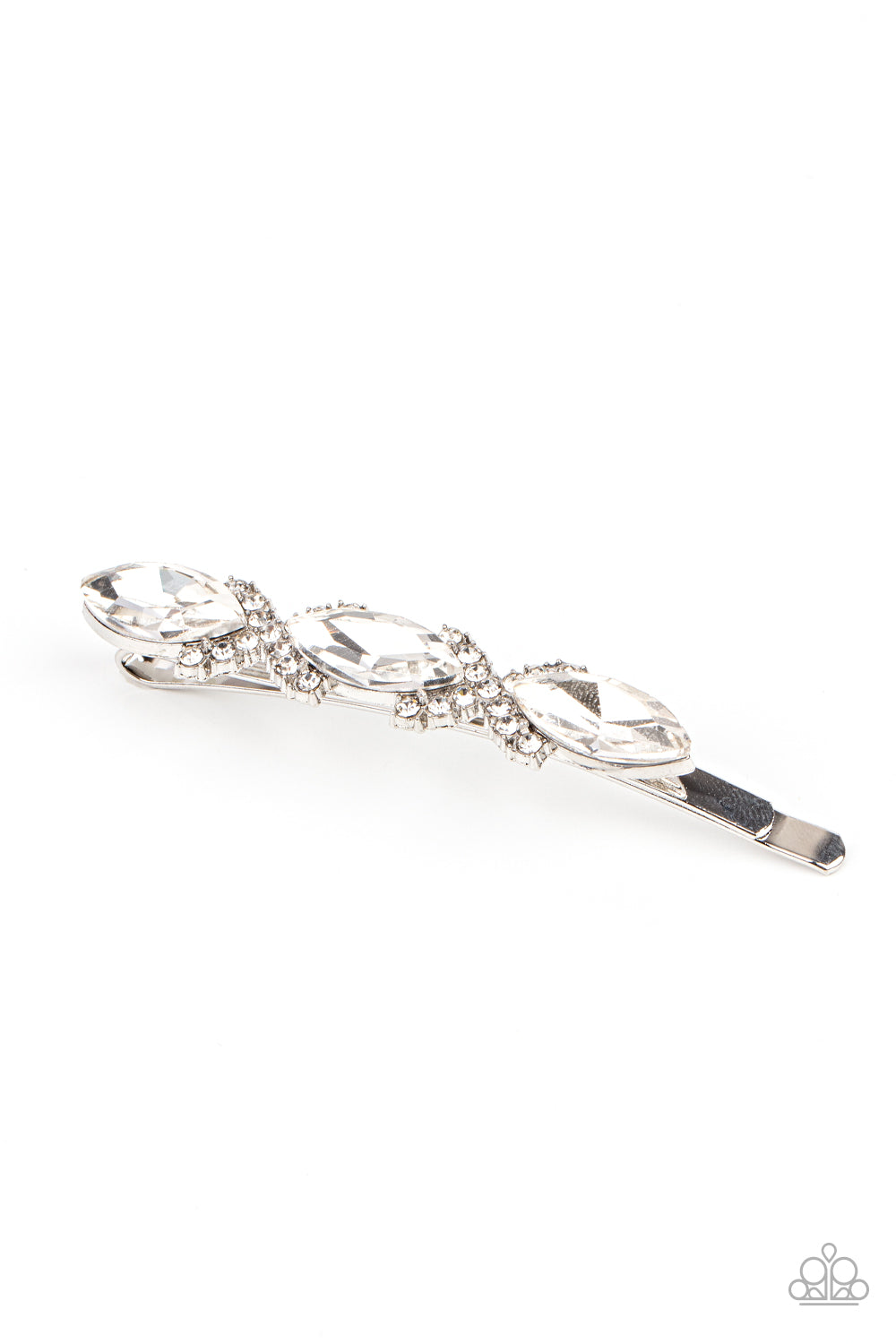 Stellar Socialite Paparazzi Hair Clip - White