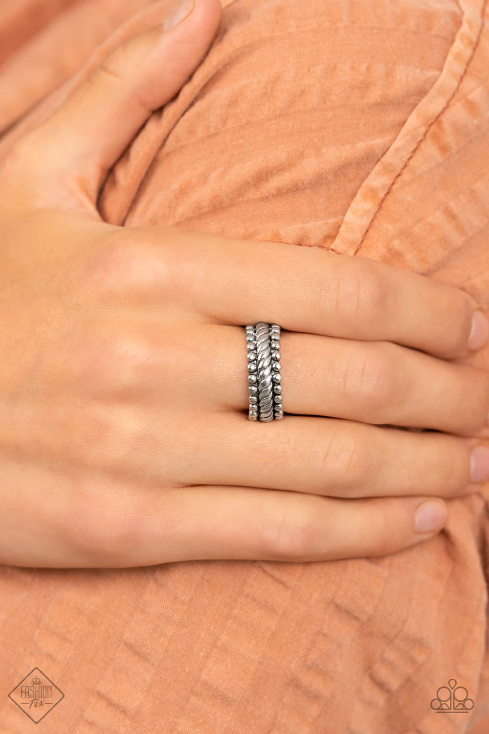 Paparazzi ♥ Tangible Texture - Silver ♥ Ring -  September 2021 Fashion Fix