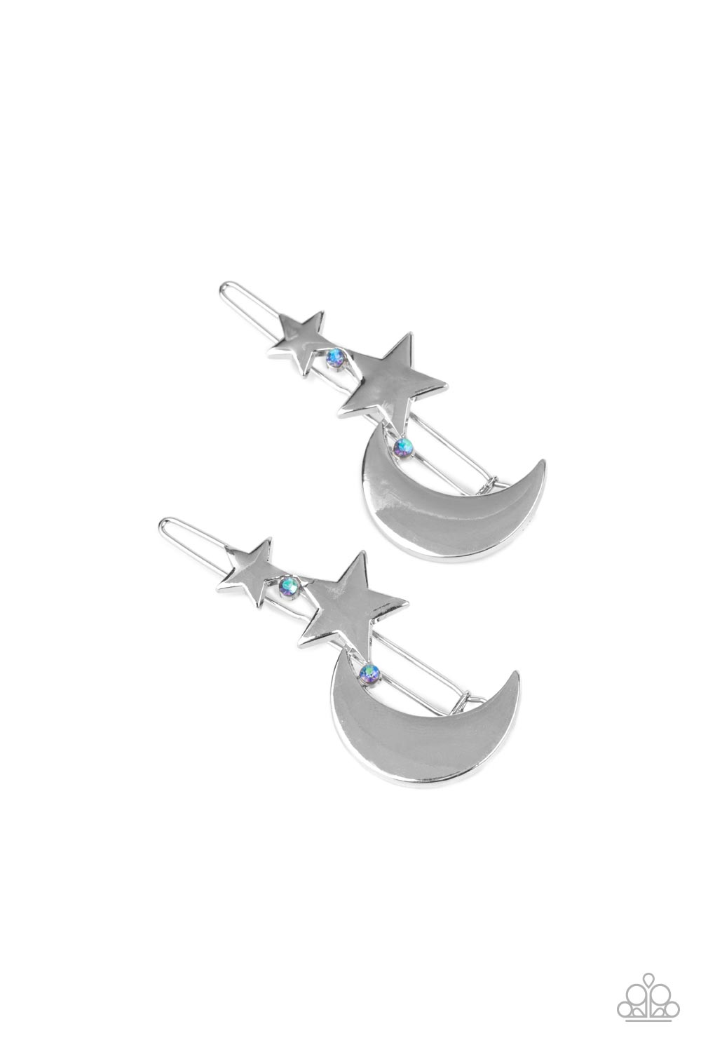 At First TWILIGHT Paparazzi Stars/Moon Hair Clip - Blue