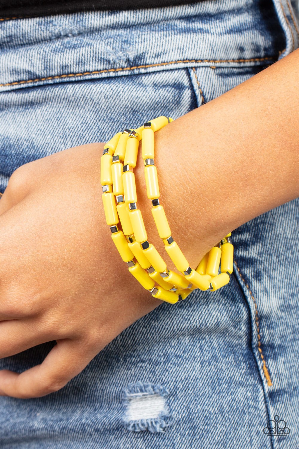 Radiantly Retro Paparazzi Bracelet - Yellow