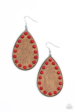 Load image into Gallery viewer, Rustic Refuge Paparazzi Wood Earring - Red
