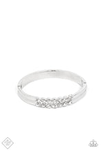 Load image into Gallery viewer, Doubled Down Dazzle Paparazzi Hinged Bracelet - White - November 2021 Fashion Fix
