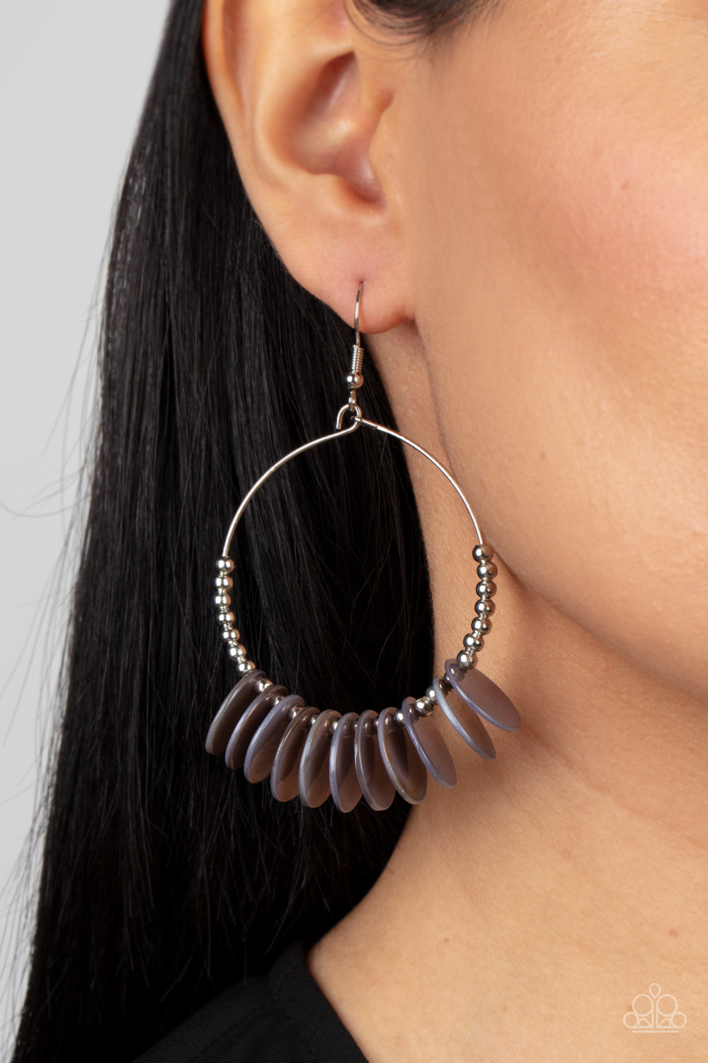Caribbean Cocktail Paparazzi Earring - Silver