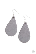 Load image into Gallery viewer, Subtropical Seasons Paparazzi Leather Earring - Silver
