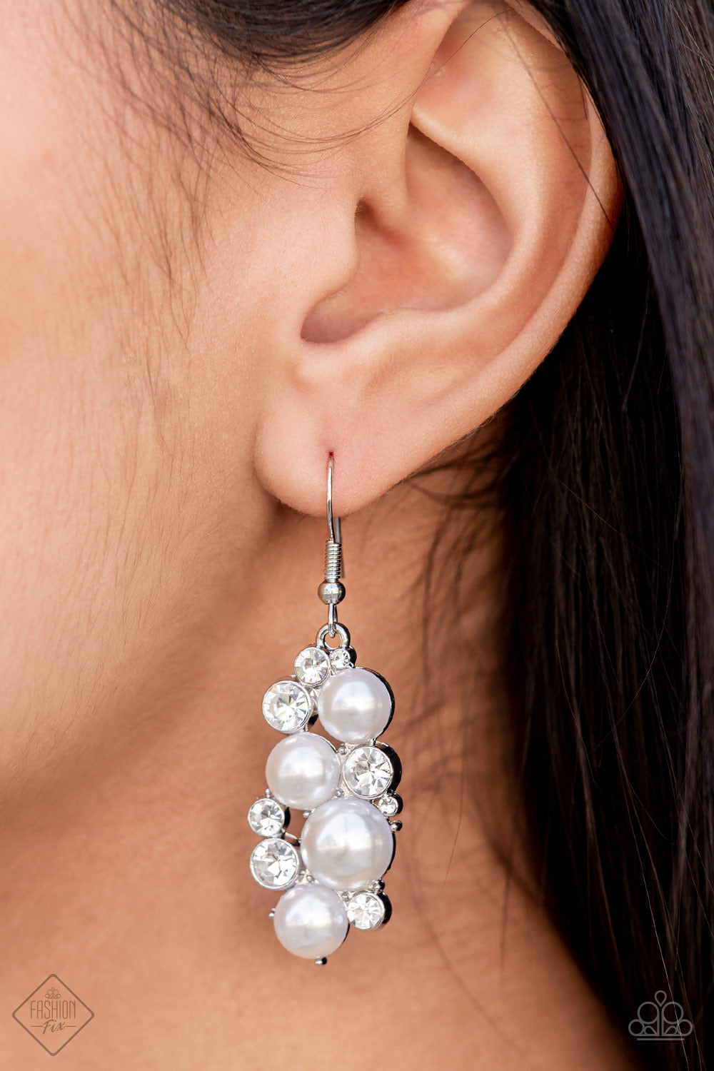 Fond of Baubles Paparazzi Earring - White - October 2021 Fashion Fix