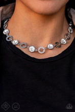 Load image into Gallery viewer, Rhinestone Rollout Paparazzi Choker Necklace - White - December 2021 Fashion Fix
