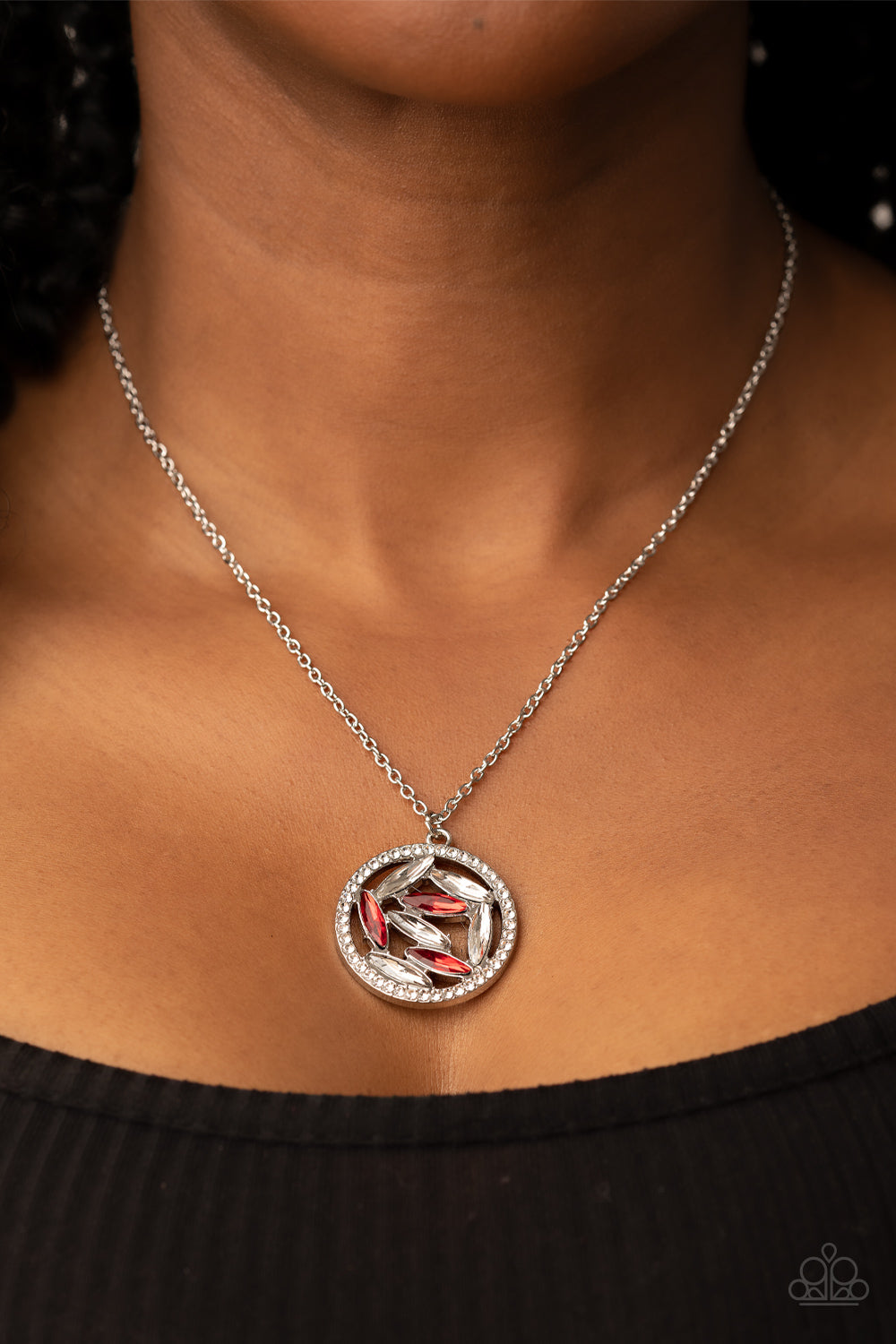 Head-Spinning Sparkle Paparazzi Necklace - Red