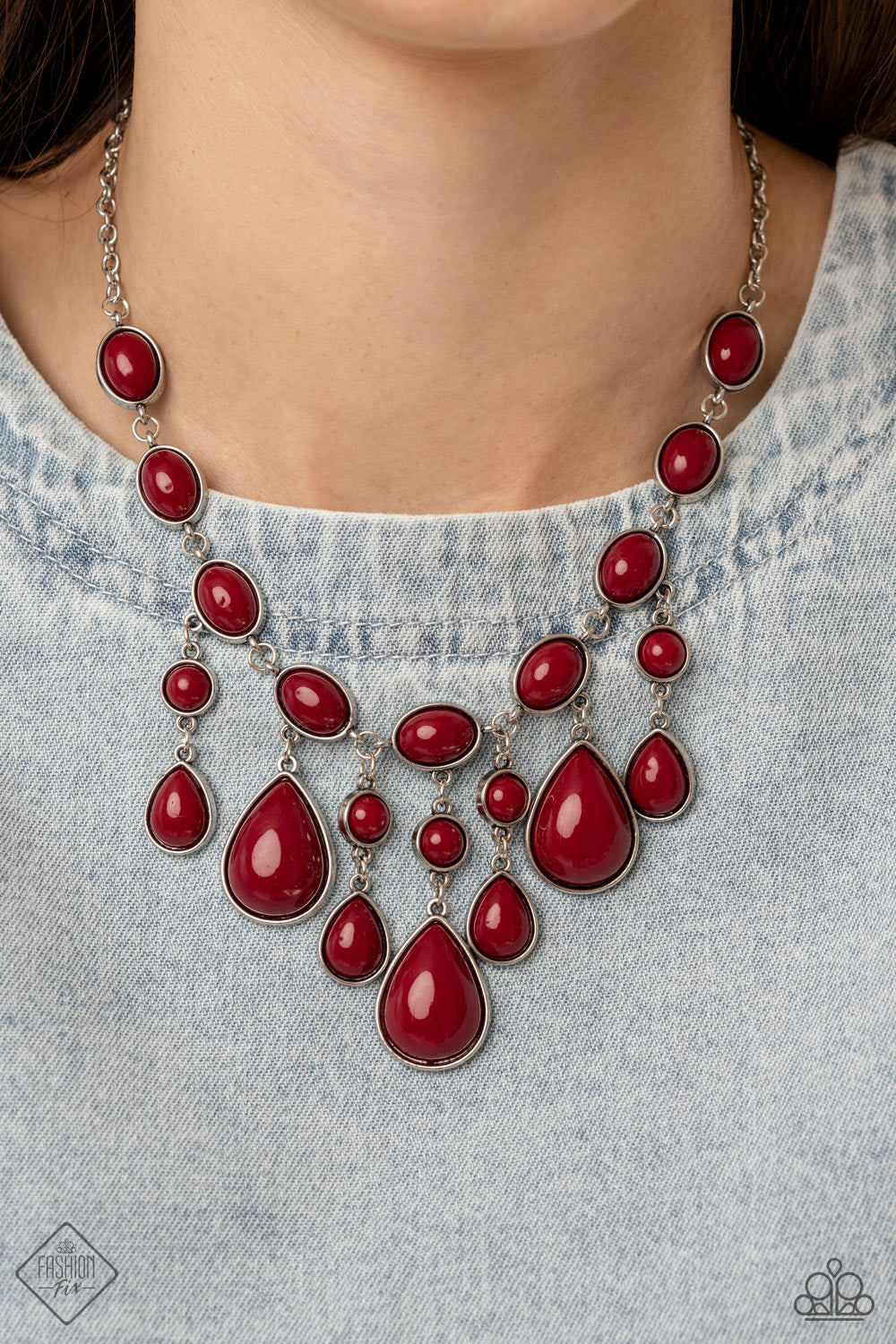 Mediterranean Mystery Paparazzi Necklace - Red - January 2022 Fashion Fix