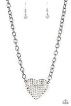 Load image into Gallery viewer, Heartbreakingly Blingy Paparazzi Necklace - Black - Gunmetal
