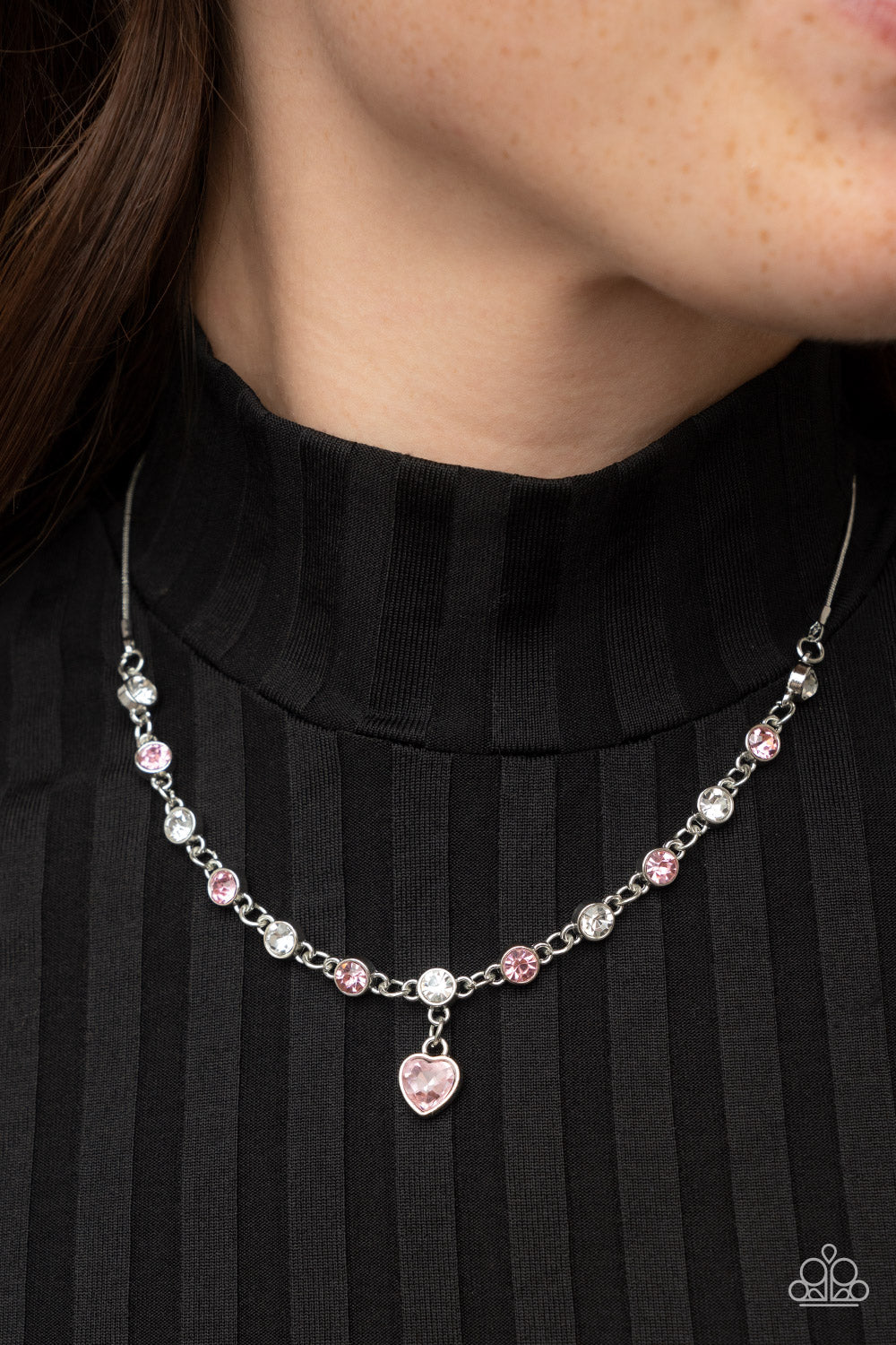 True Love Trinket Paparazzi Heart Necklace - Pink