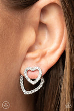 Load image into Gallery viewer, Ever Enamored Paparazzi Heart Jacket  Earring - White
